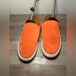 Caslon Women's Orange Suede Slip On Driving Shoes, Size 7.5M